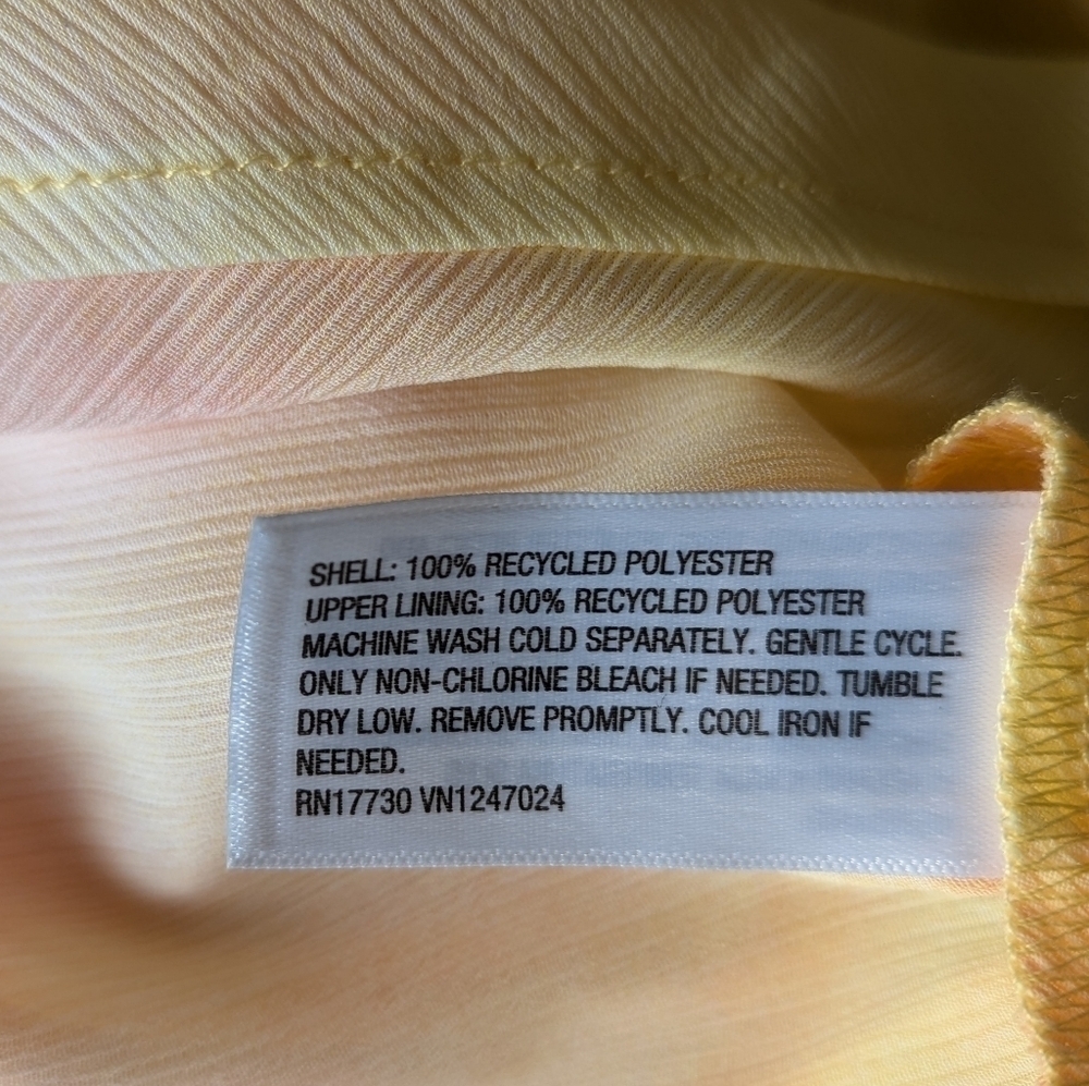 NWT Diane Von Furstenburg Yellow Tie Dye Tank XXL - Picture 6 of 6
